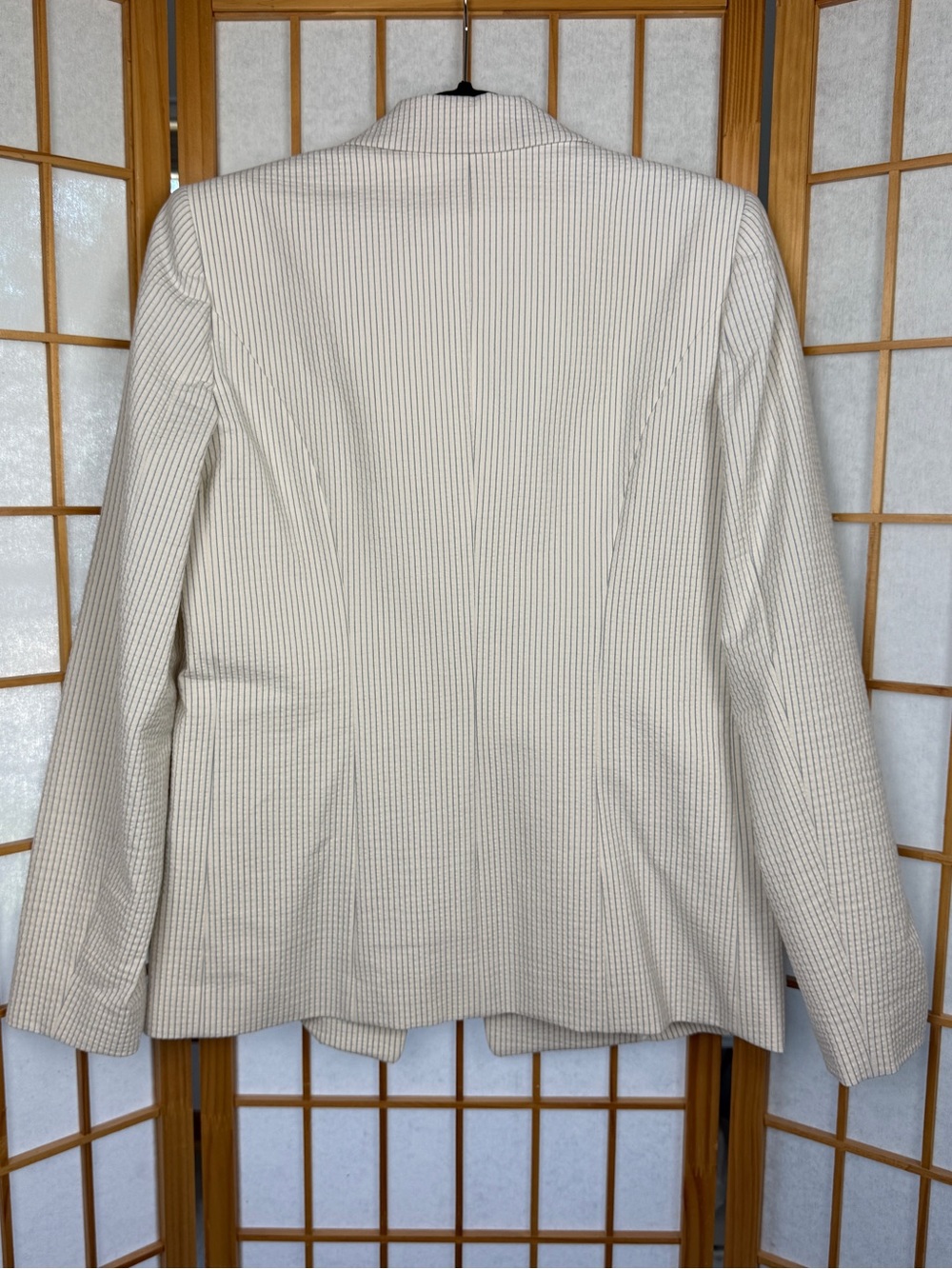 NWT Elie Tahari Limani Pinstripe Seersucker Blazer Jacket Size 10 MSRP $398 - Picture 4 of 6
